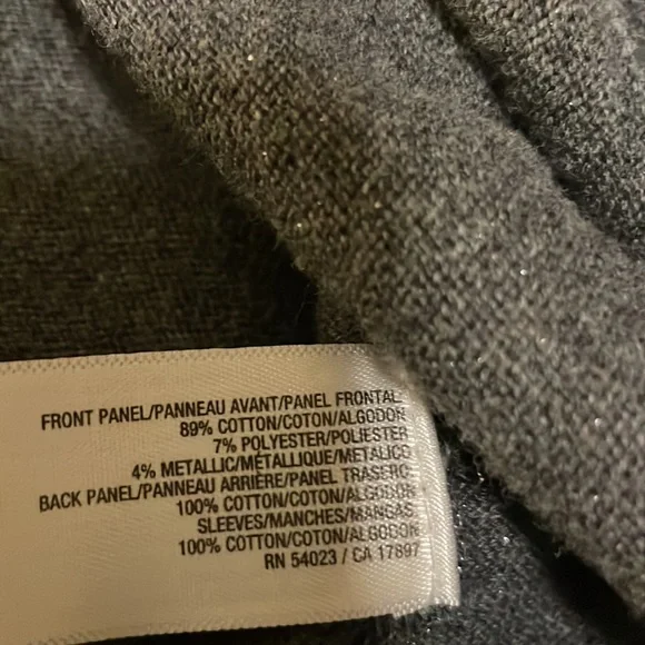 Old Navy Women’s SZ M Grey Striped Metallic Button Down Long Sleeve Cardigan - Picture 10 of 12